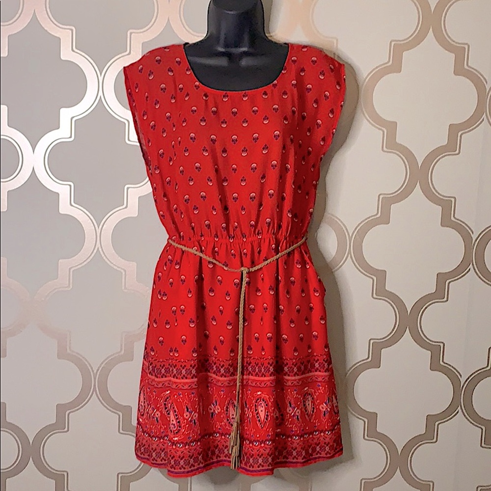 Red Multi print Dress